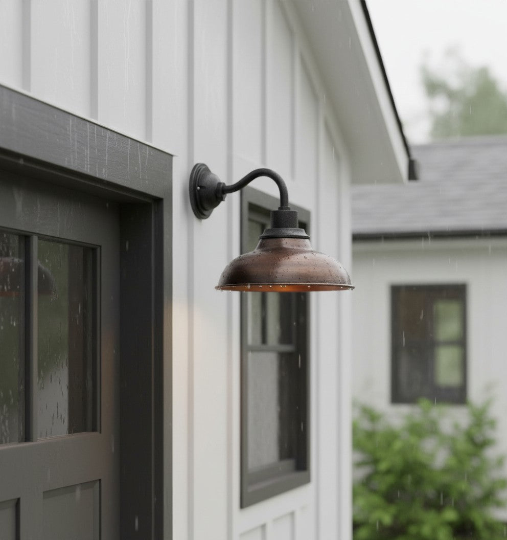 12" Industrial Dome Metal Wall Lamp