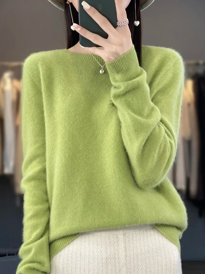 Everyday Elegance Round Neck Knit Sweater for Women