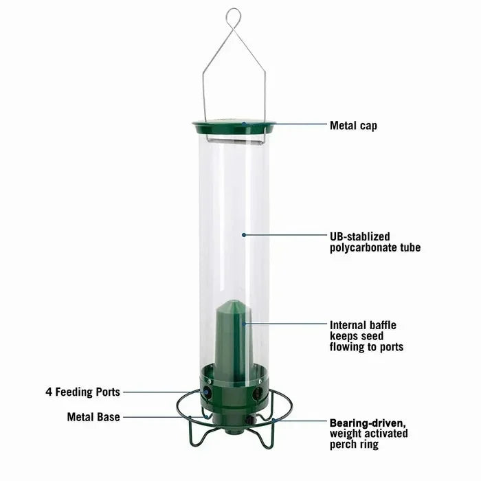 Weight-Activated Rotating Perch Bird Feeder for Gardens
