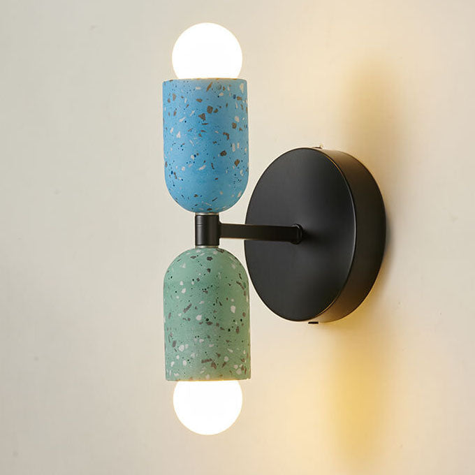 Modern Japanese Wabi-Sabi Iron Cement 2-Light Wall Lamp