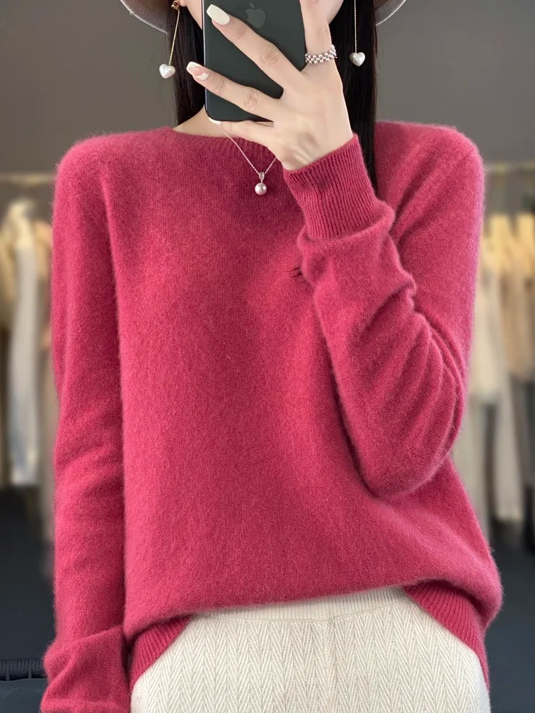 Everyday Elegance Round Neck Knit Sweater for Women
