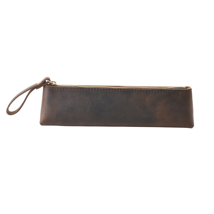 Artisan Leather Writing Instrument Organizer - Premium Pencil Pouch