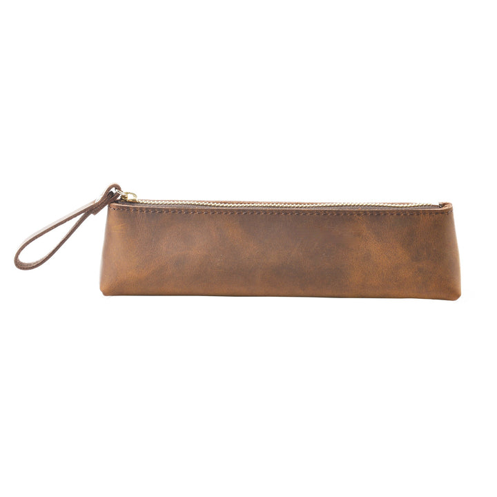 Artisan Leather Writing Instrument Organizer - Premium Pencil Pouch