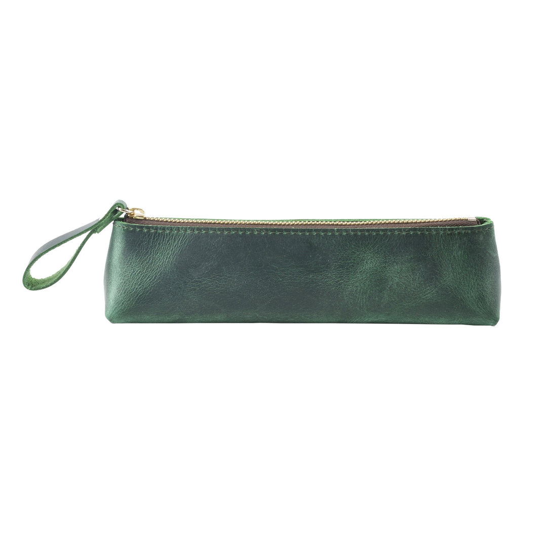 Artisan Leather Writing Instrument Organizer - Premium Pencil Pouch