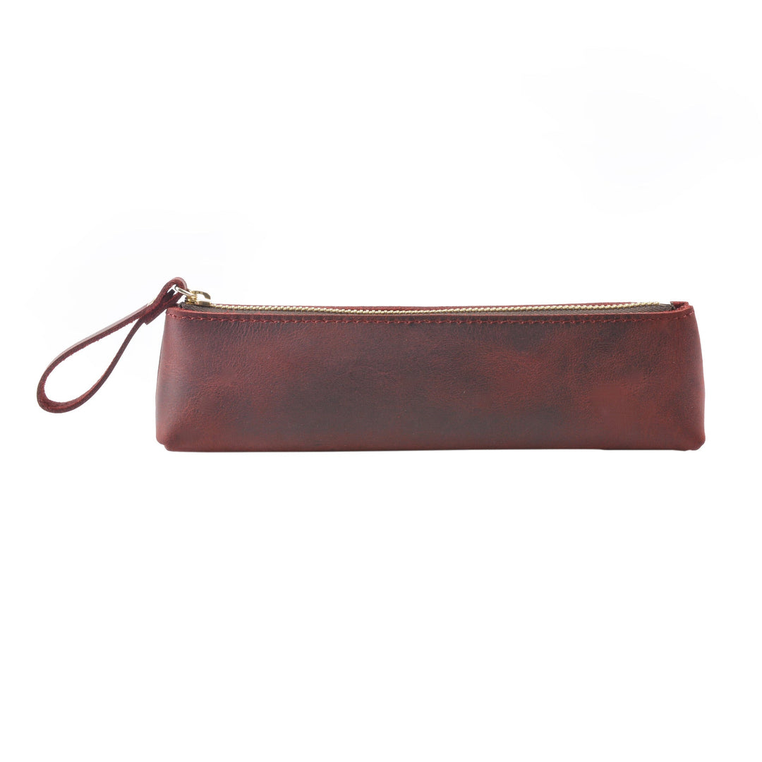 Artisan Leather Writing Instrument Organizer - Premium Pencil Pouch
