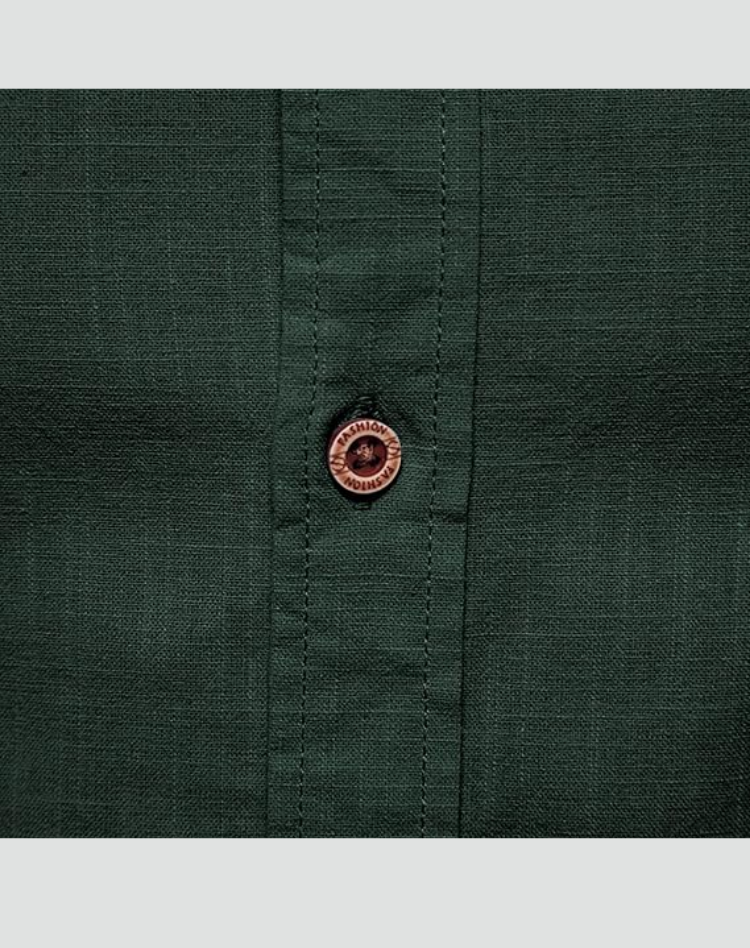 Men's Linen Short Sleeve Shirt Slim Fit