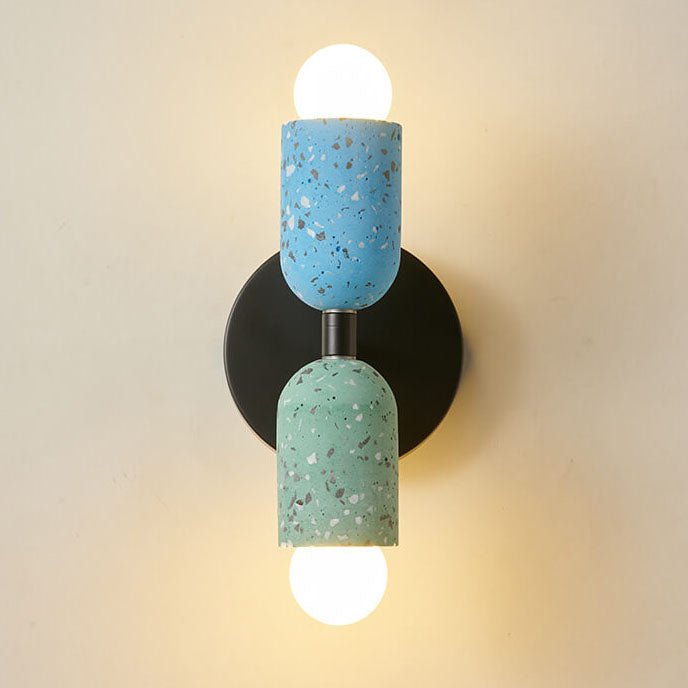 Modern Japanese Wabi-Sabi Iron Cement 2-Light Wall Lamp