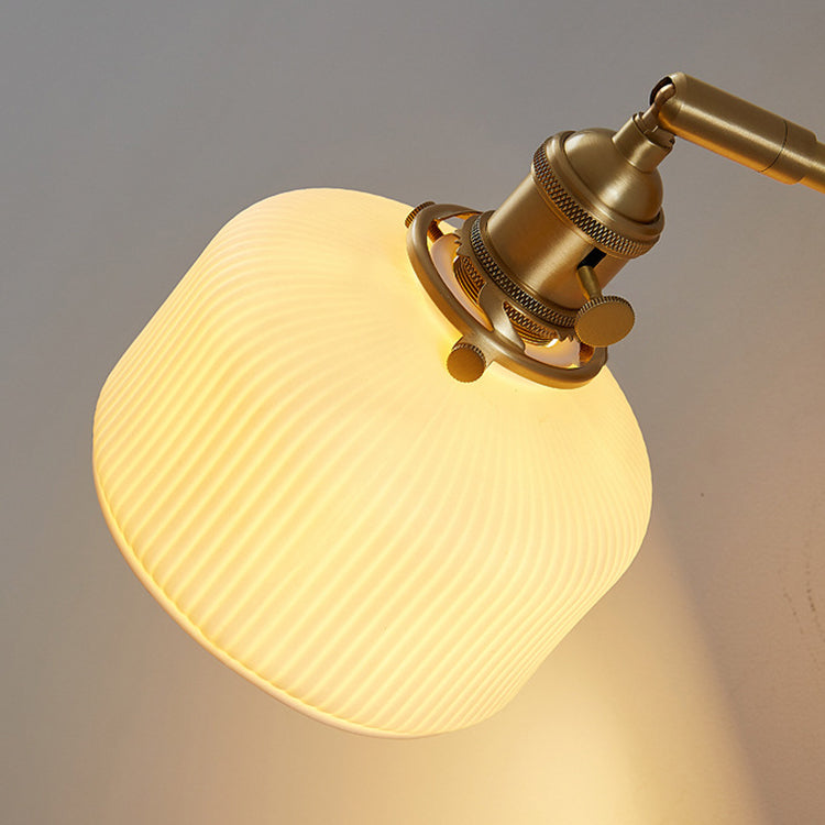 Modern Minimalist Striped Ceramic Jar 1-Light Wall Lamp