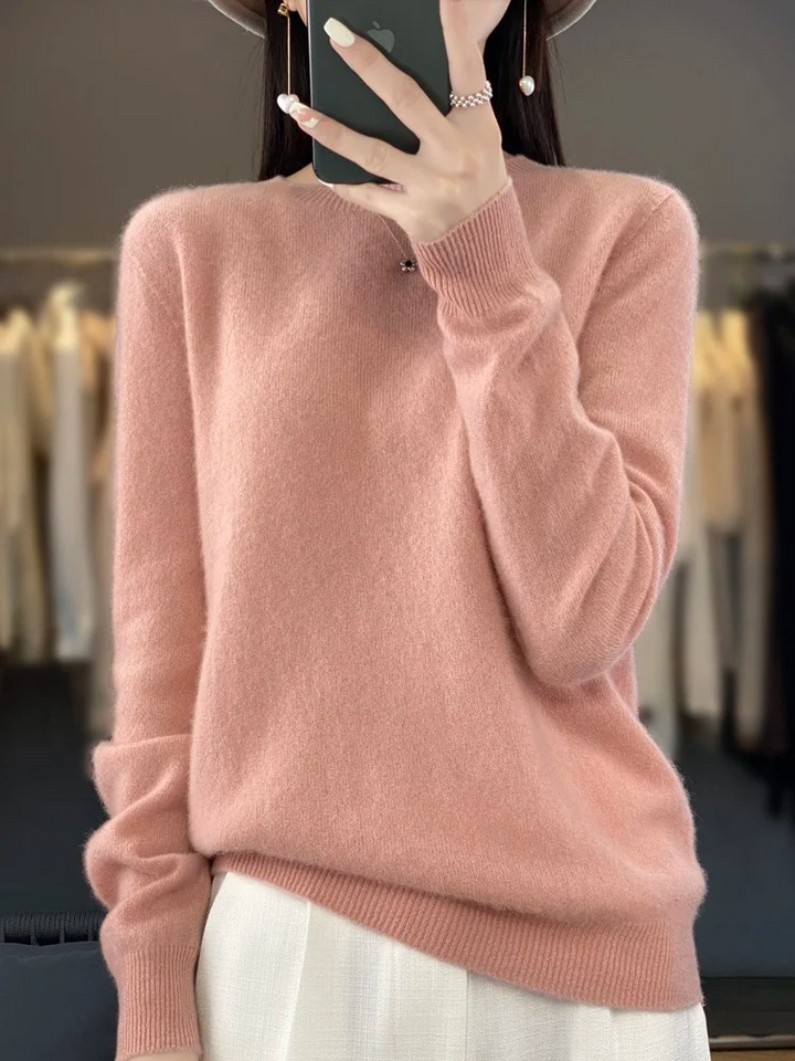 Everyday Elegance Round Neck Knit Sweater for Women