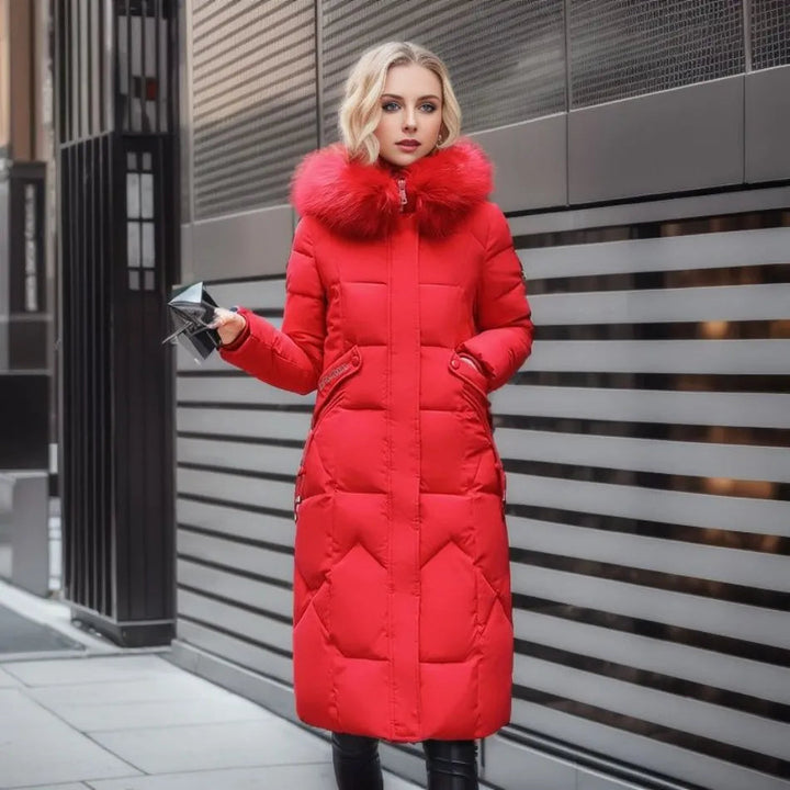 Arctic Shield Long Hooded Winter Parka with Fluffy Trim