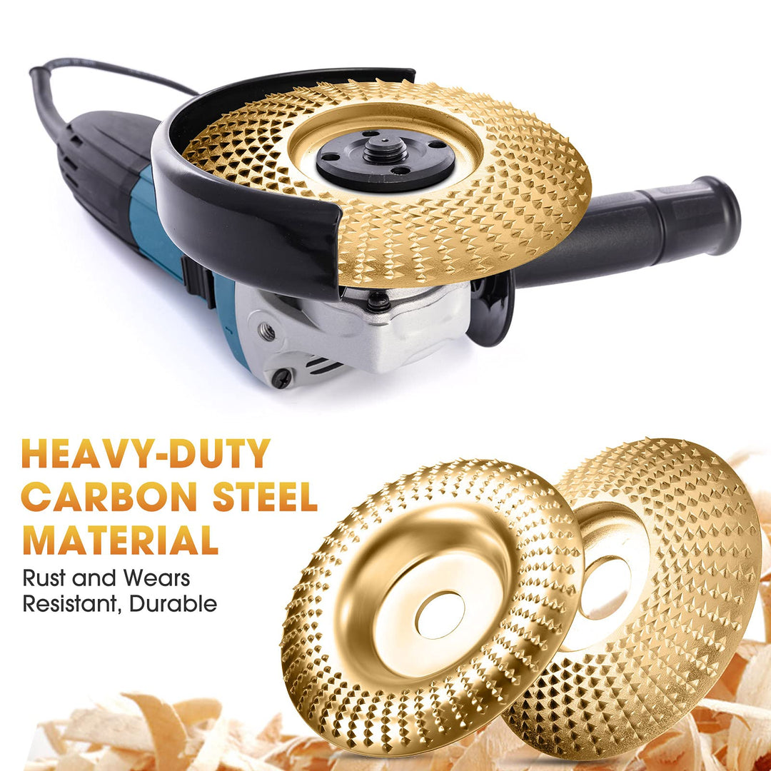 CarveMaster Tungsten Carbide Wood Shaping Disc Set for Angle Grinder