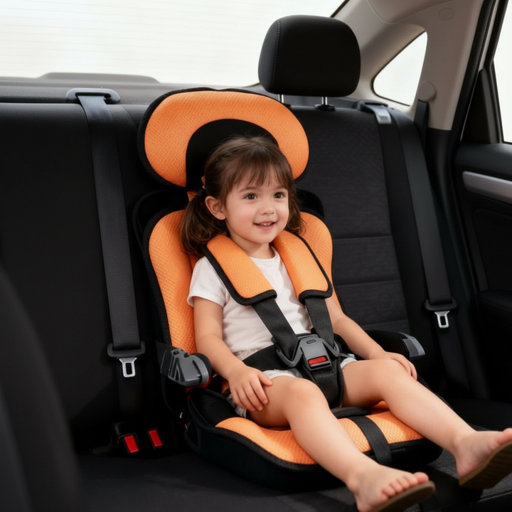 Compact Travel Booster Seat with Safety Harness - Portable & Foldable