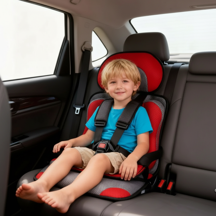 Compact Travel Booster Seat with Safety Harness - Portable & Foldable