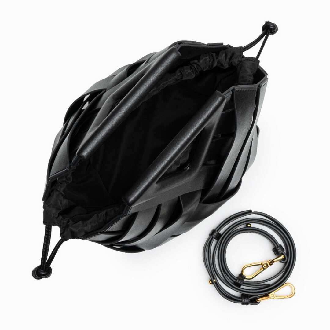 Suri – Woven Crossbody Bag with Triangle Handle and Drawstring