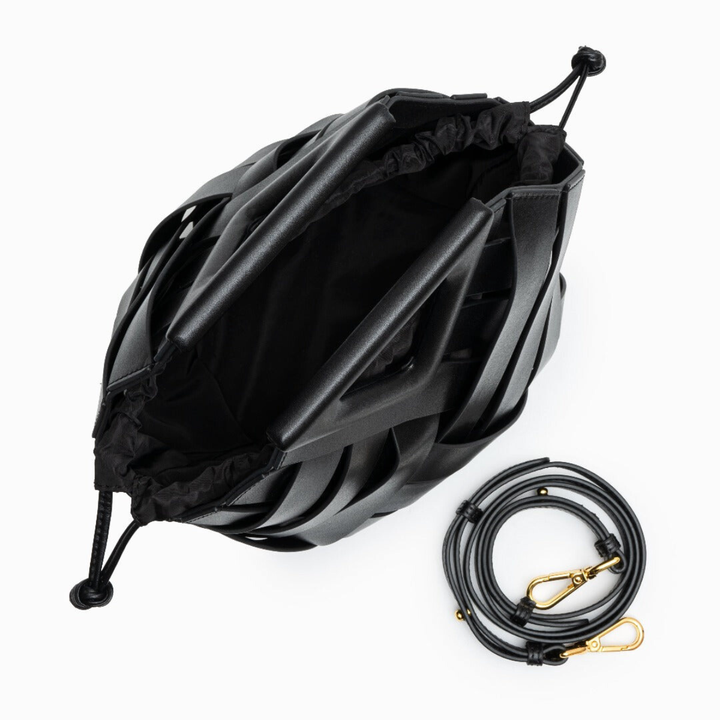 Suri – Woven Crossbody Bag with Triangle Handle and Drawstring