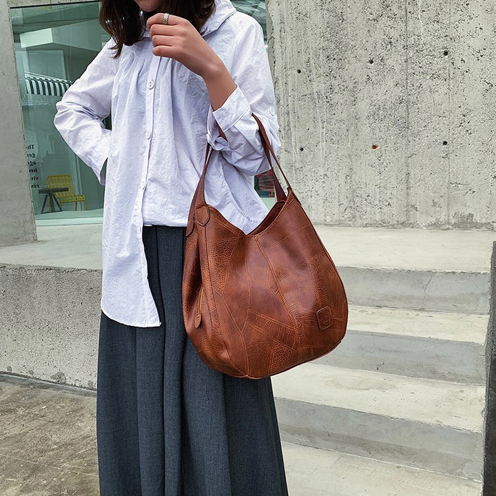 Corda – Large Vegan Cowhide Hobo Bag, Slouchy Shoulder Bag