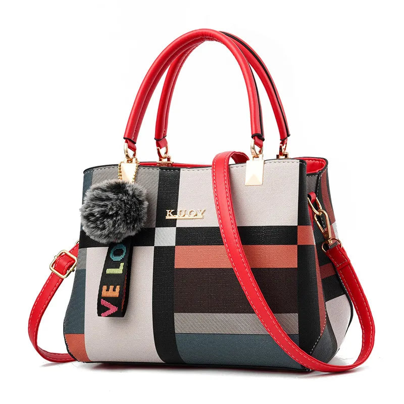 Piper – Plaid Shoulder Bag with Top Handles