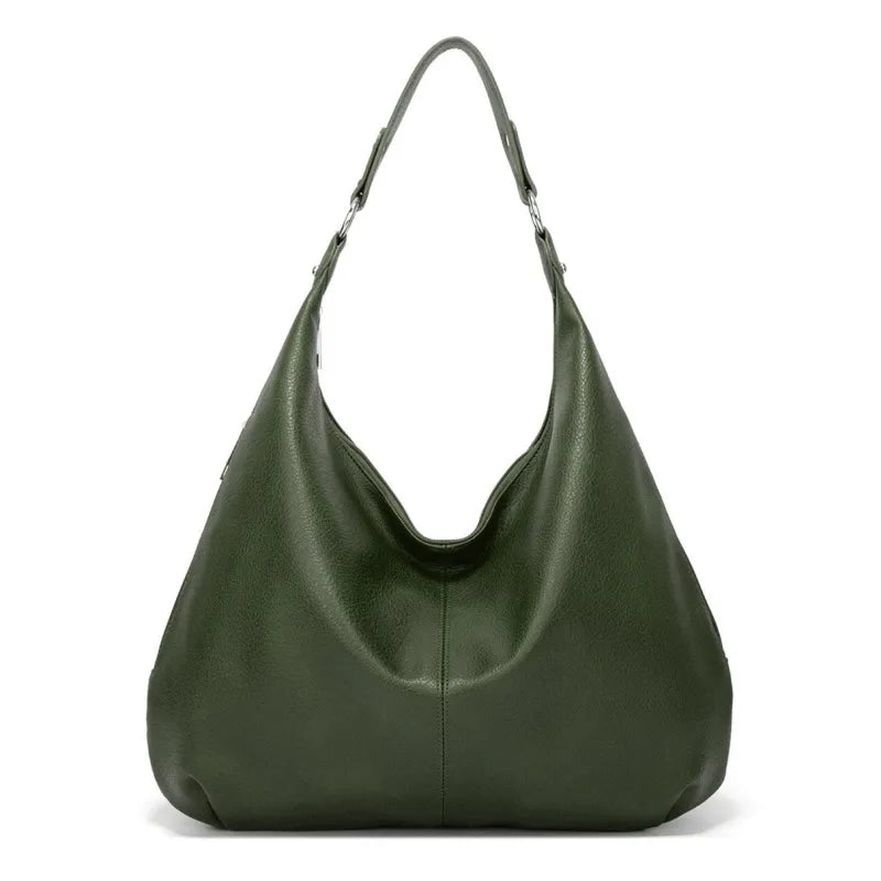 Lena – Large Vegan Cowhide Hobo Bag, Oversized Shoulder Bag
