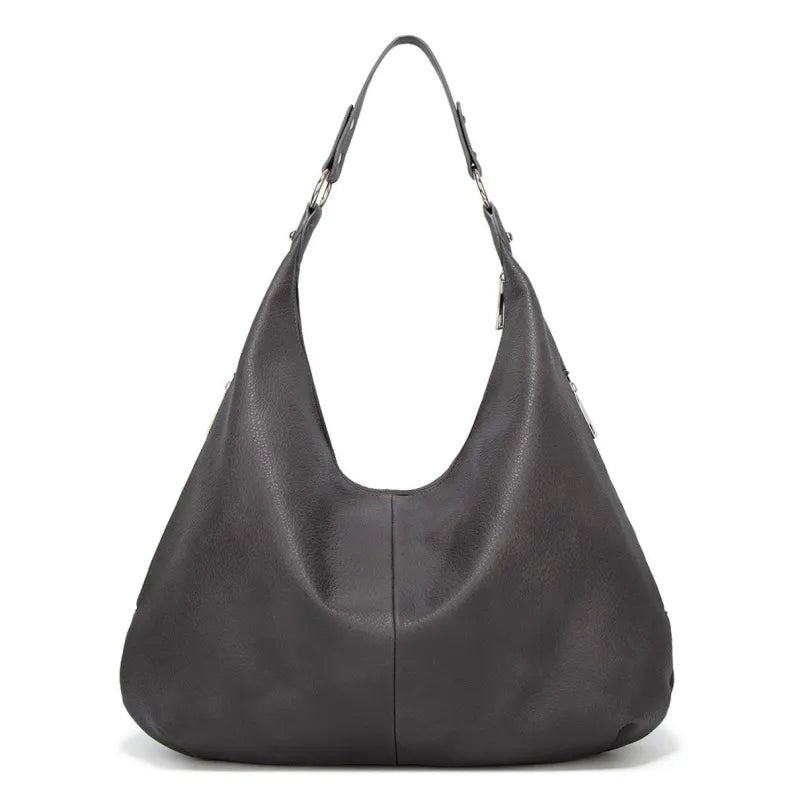 Lena – Large Vegan Cowhide Hobo Bag, Oversized Shoulder Bag