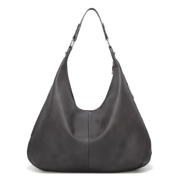 Lena – Large Vegan Cowhide Hobo Bag, Oversized Shoulder Bag