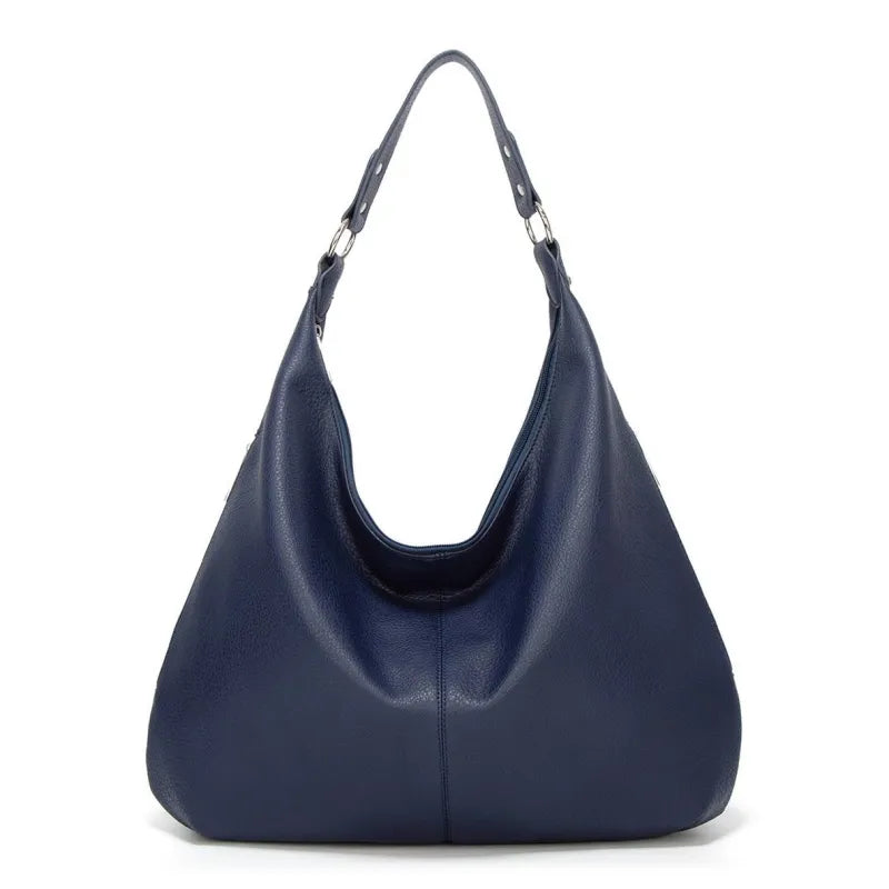 Lena – Large Vegan Cowhide Hobo Bag, Oversized Shoulder Bag