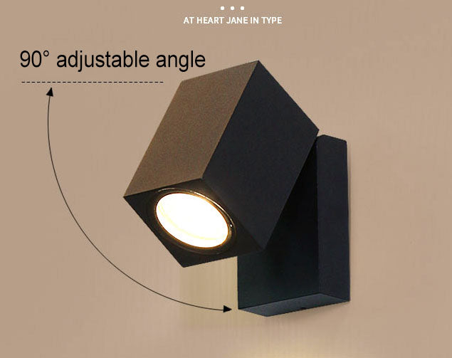 Modern Outdoor Waterproof Square Spotlight Adjustable Angle LED Garden Wall Lamp