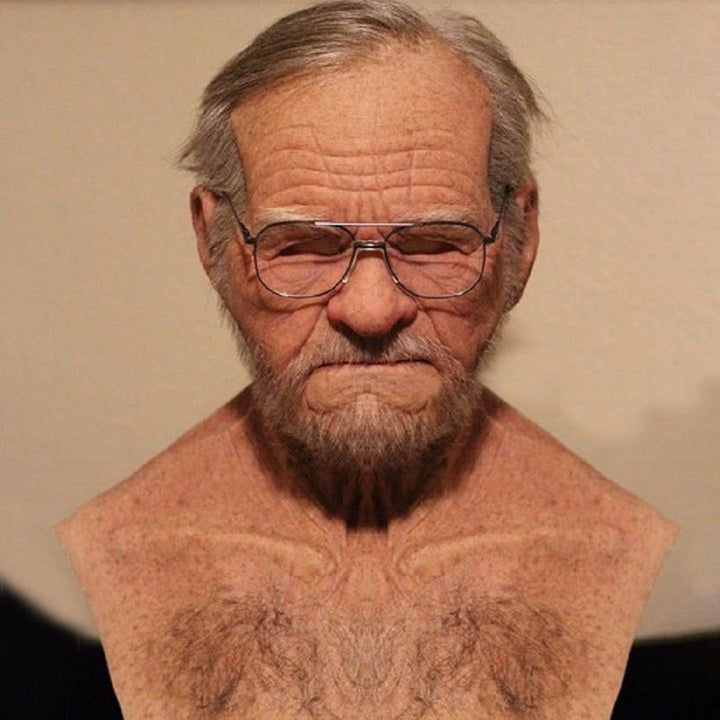 Premium Realistic Latex Transformation Mask with Detailed Beard