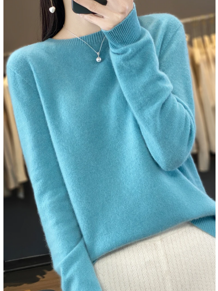 Everyday Elegance Round Neck Knit Sweater for Women