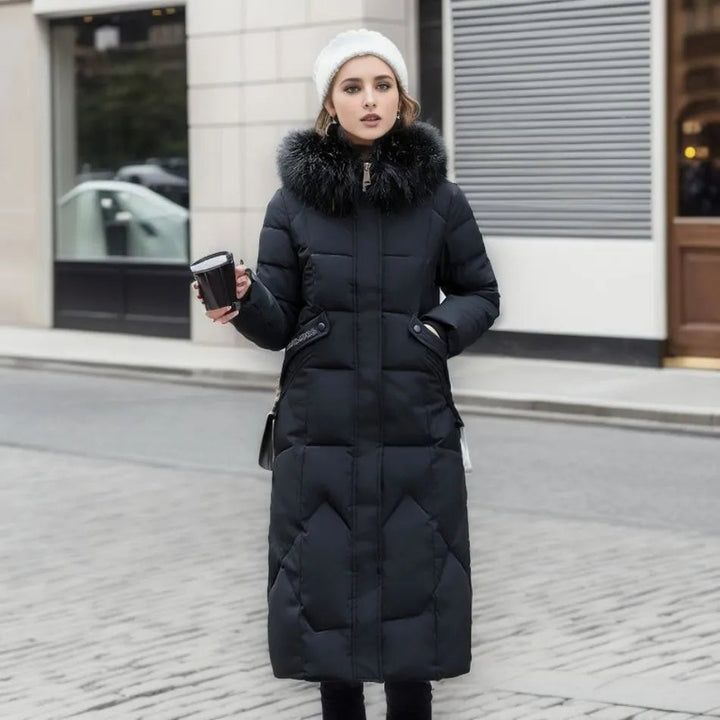 Arctic Shield Long Hooded Winter Parka with Fluffy Trim