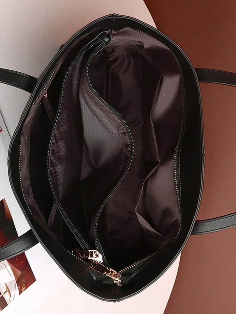 Nora – Large Leather Tote Bag, Women's Work Bag with Zipper