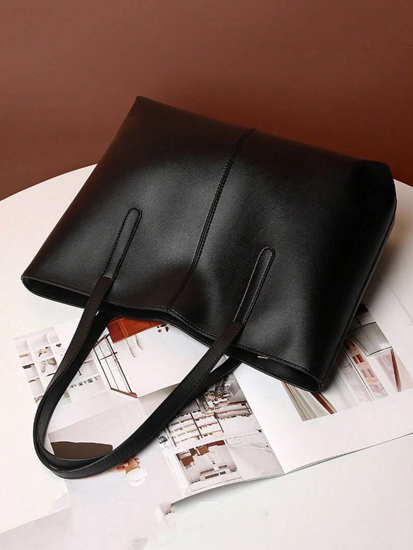 Nora – Large Leather Tote Bag, Women's Work Bag with Zipper