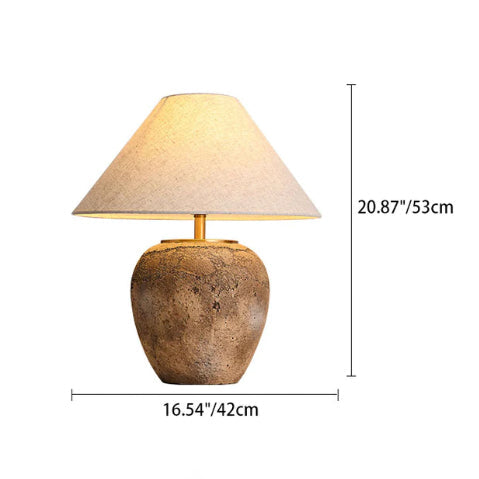 Modern Shabby Chic Fabric Ceramic Jar 1-Light Source Table Lamp for Bedroom