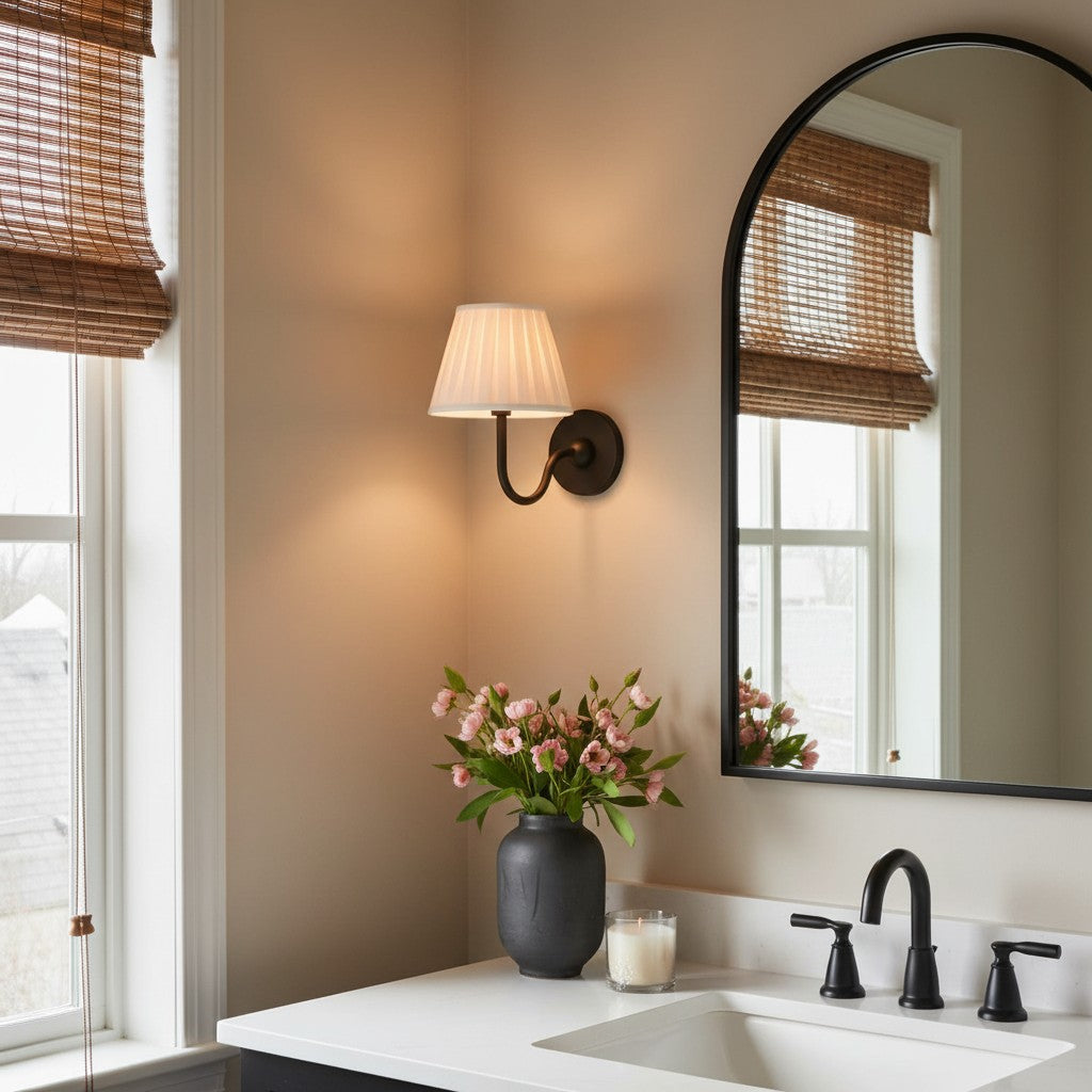Tansy Classic Traditional Pleated Shade Wall Sconce