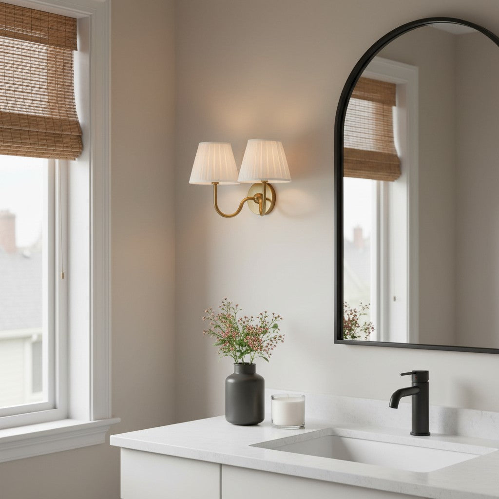 Tansy Classic Traditional Pleated Shade Wall Sconce