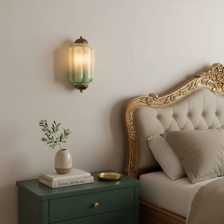Lumi Vintage Antique Milk Glass Flush Eloise Wall Lamp