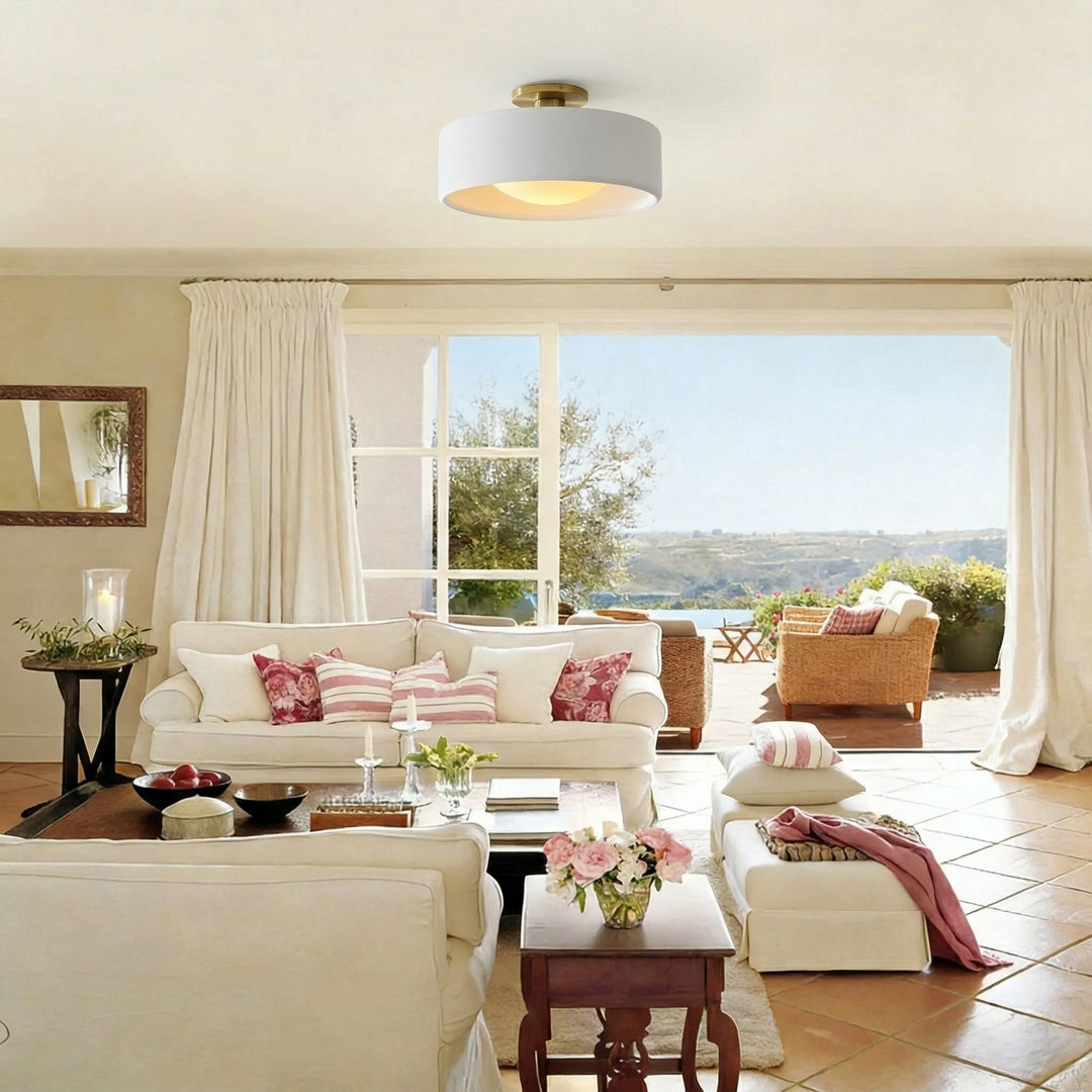Modern Porcelain Semi Flush Mount Ceiling Light