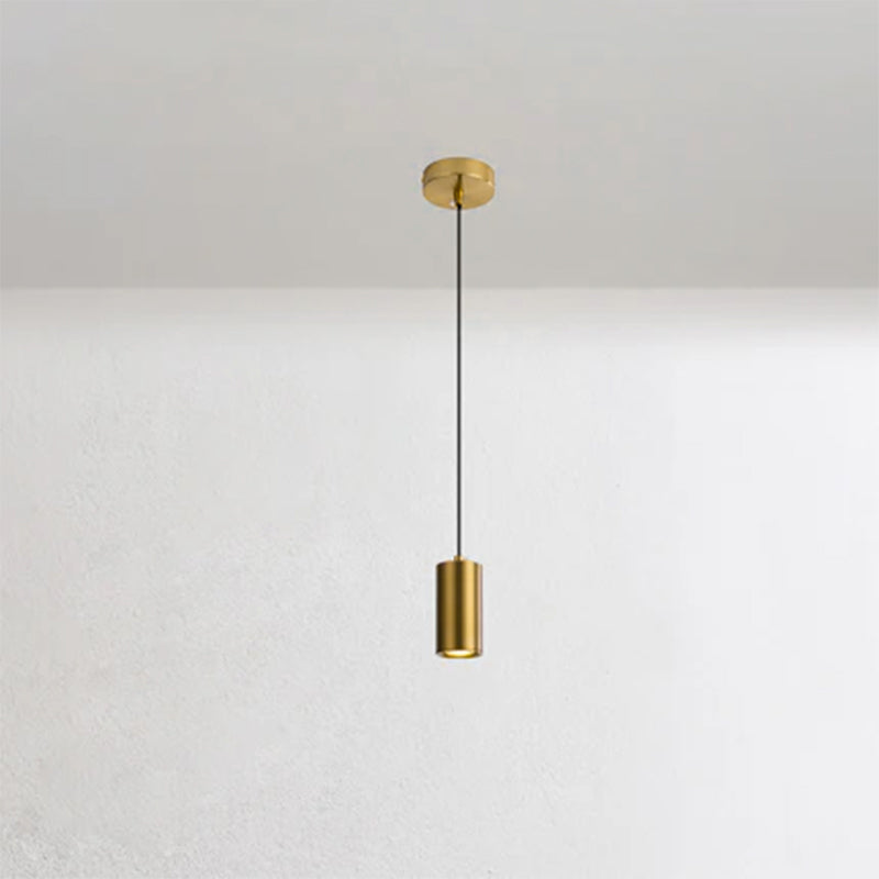 Modern Minimalist Column Iron Mini 1-Light Pendant Lamp for Living Room