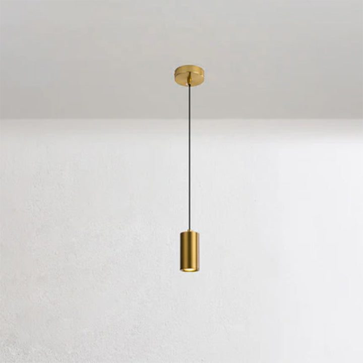 Modern Minimalist Column Iron Mini 1-Light Pendant Lamp for Living Room