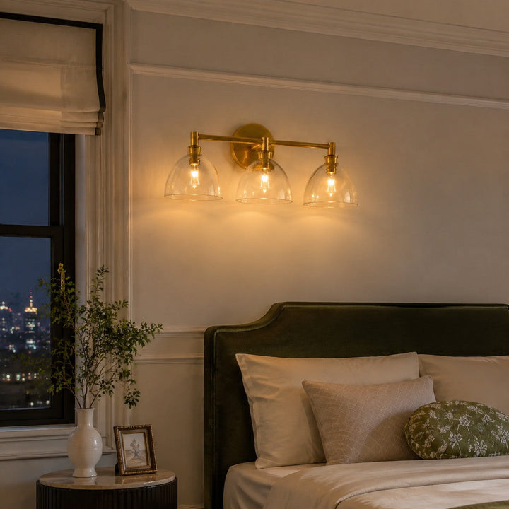 Xeno Antique Brass Recycled Glass Wall Lamp