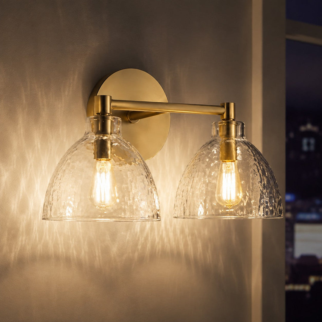 Xeno Antique Brass Recycled Glass Wall Lamp