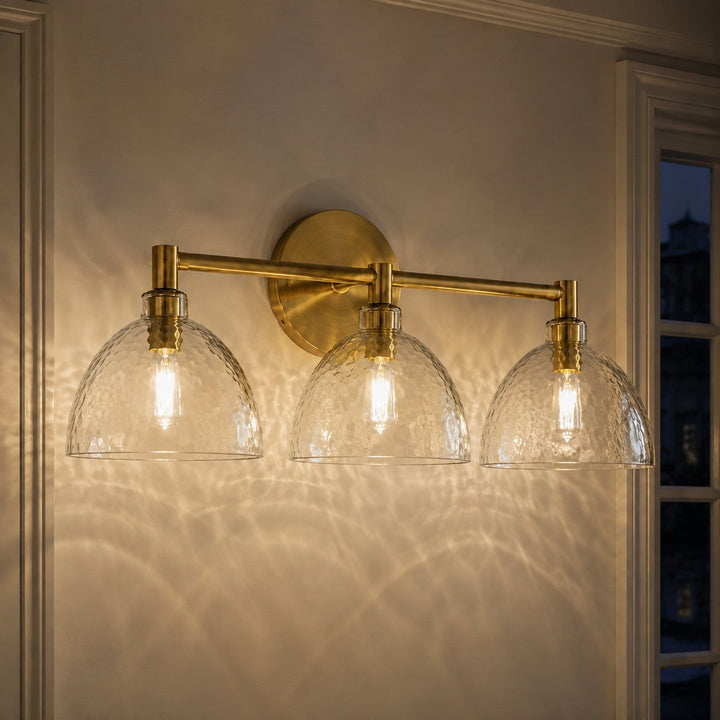 Xeno Antique Brass Recycled Glass Wall Lamp