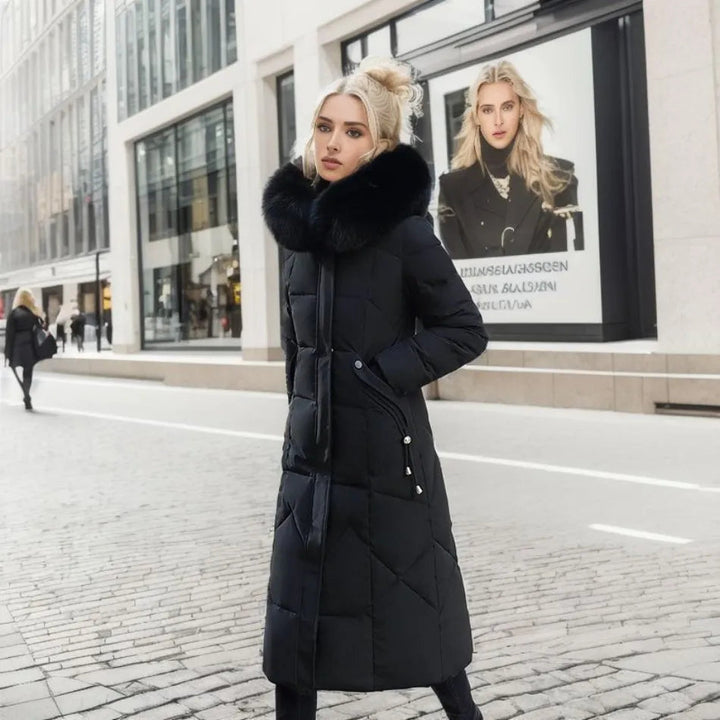 Arctic Shield Long Hooded Winter Parka with Fluffy Trim
