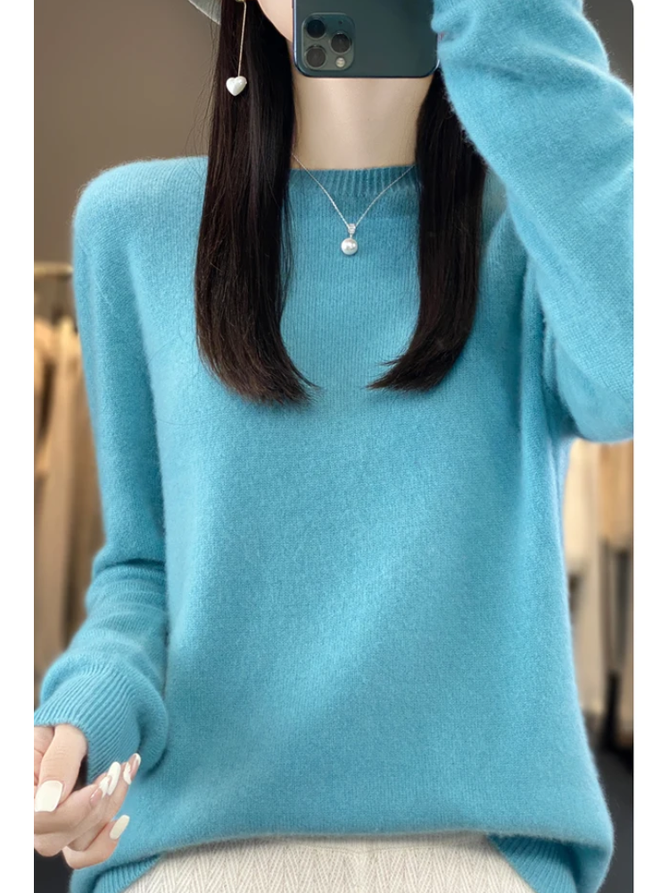 Everyday Elegance Round Neck Knit Sweater for Women