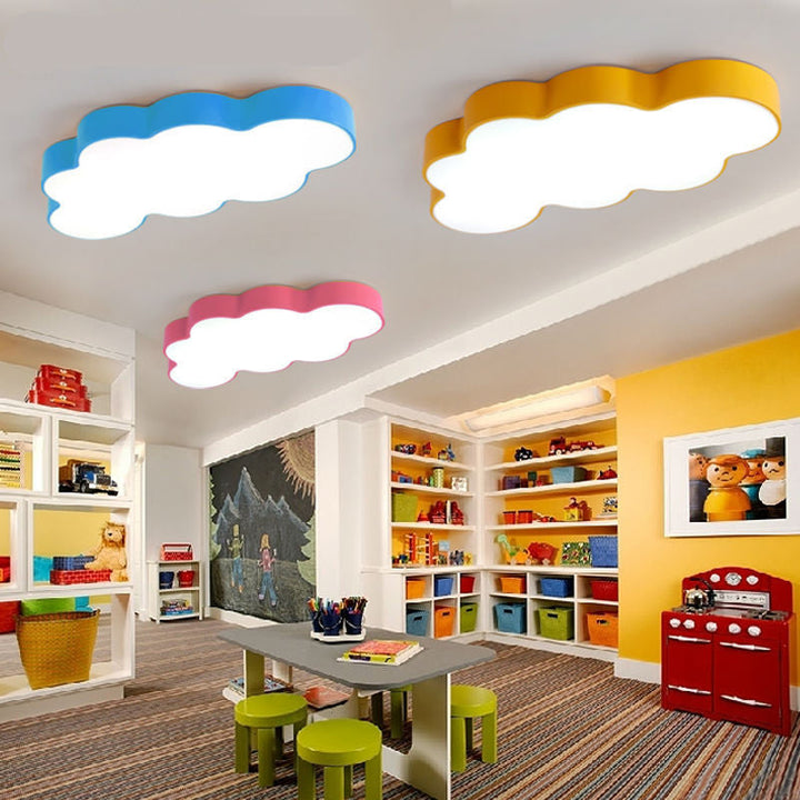 Sunny Wool Kids Ceiling Light - Warm Yellow LED Fixture with Adjustable Color Temperature