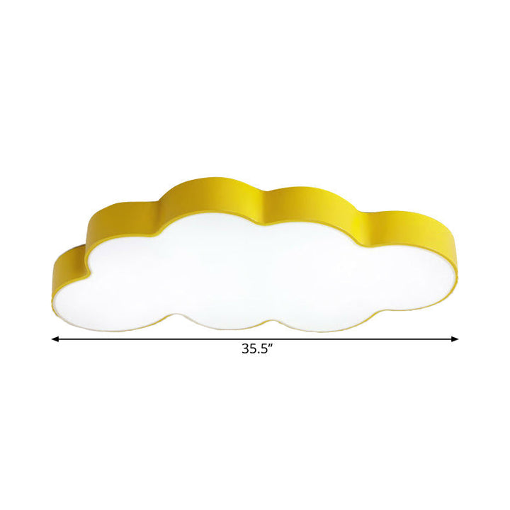 Sunny Wool Kids Ceiling Light - Warm Yellow LED Fixture with Adjustable Color Temperature