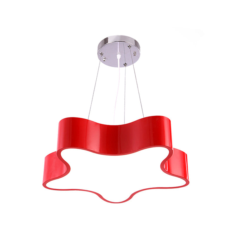 Colorful Star Pendant Kids Ceiling Light - LED Hanging Lamp with Acrylic Shade