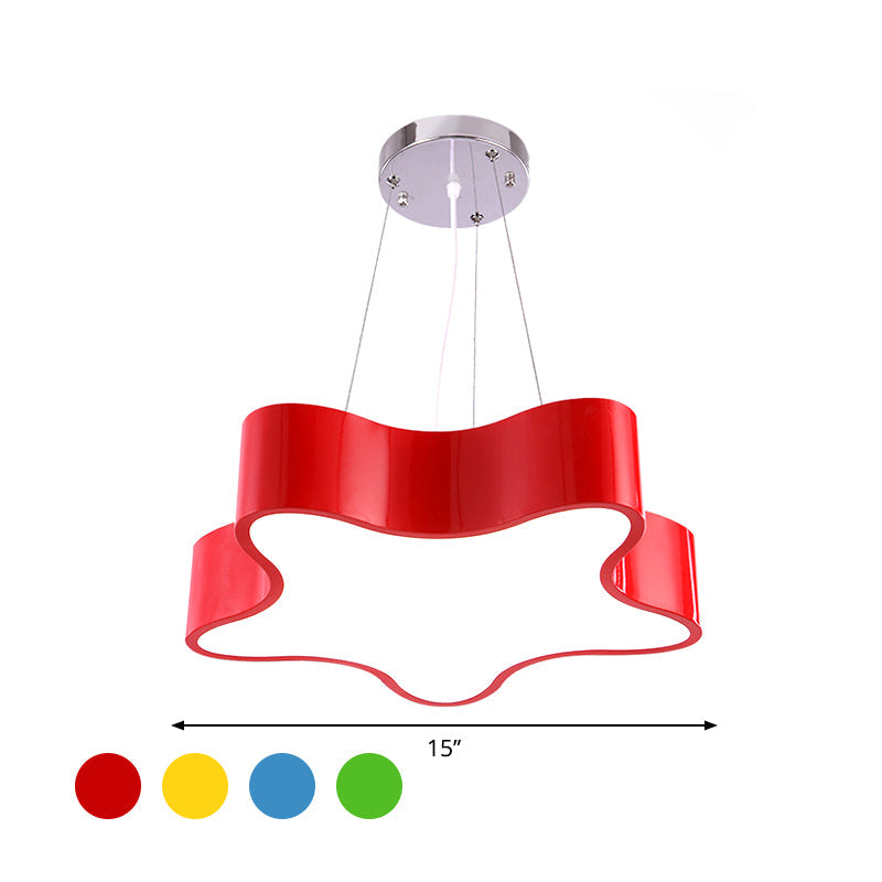 Colorful Star Pendant Kids Ceiling Light - LED Hanging Lamp with Acrylic Shade