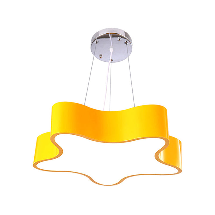 Colorful Star Pendant Kids Ceiling Light - LED Hanging Lamp with Acrylic Shade