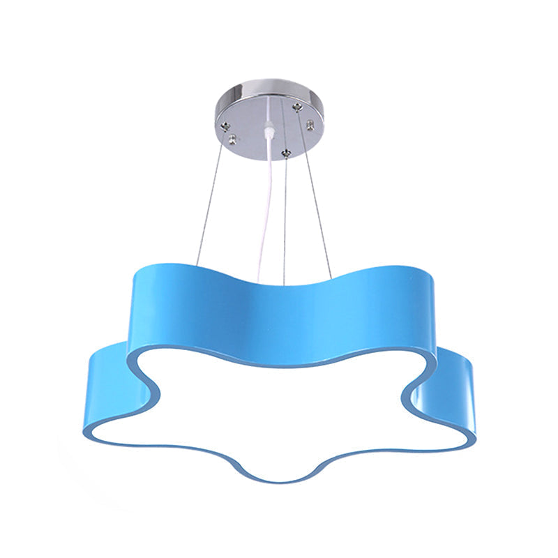 Colorful Star Pendant Kids Ceiling Light - LED Hanging Lamp with Acrylic Shade