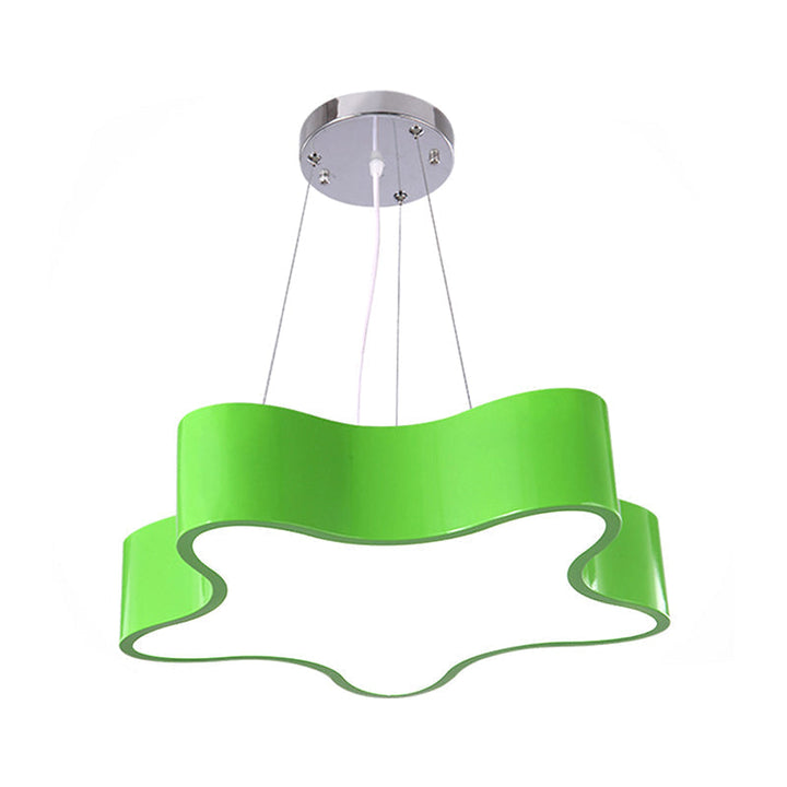 Colorful Star Pendant Kids Ceiling Light - LED Hanging Lamp with Acrylic Shade